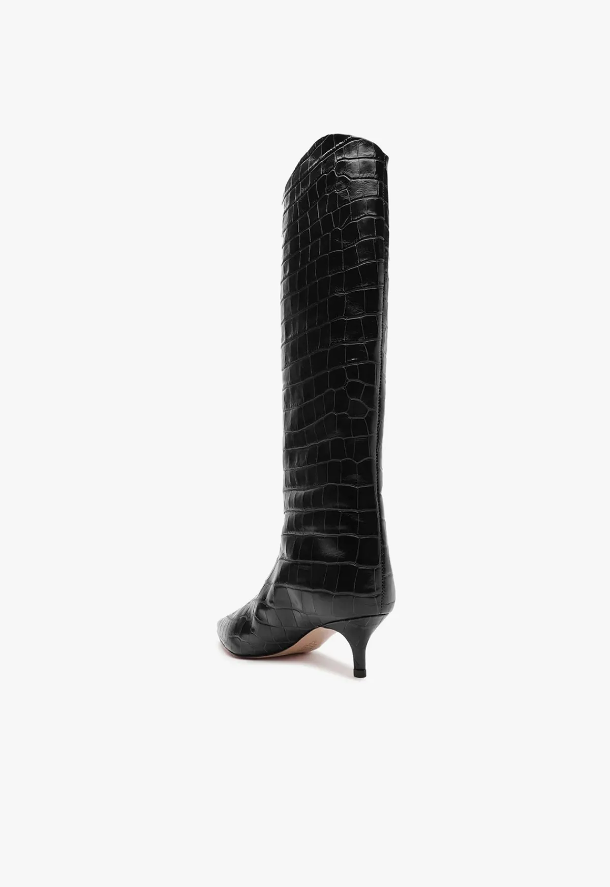 Sale Schutz Maryana Lo Crocodile-Embossed Leather Boot Black