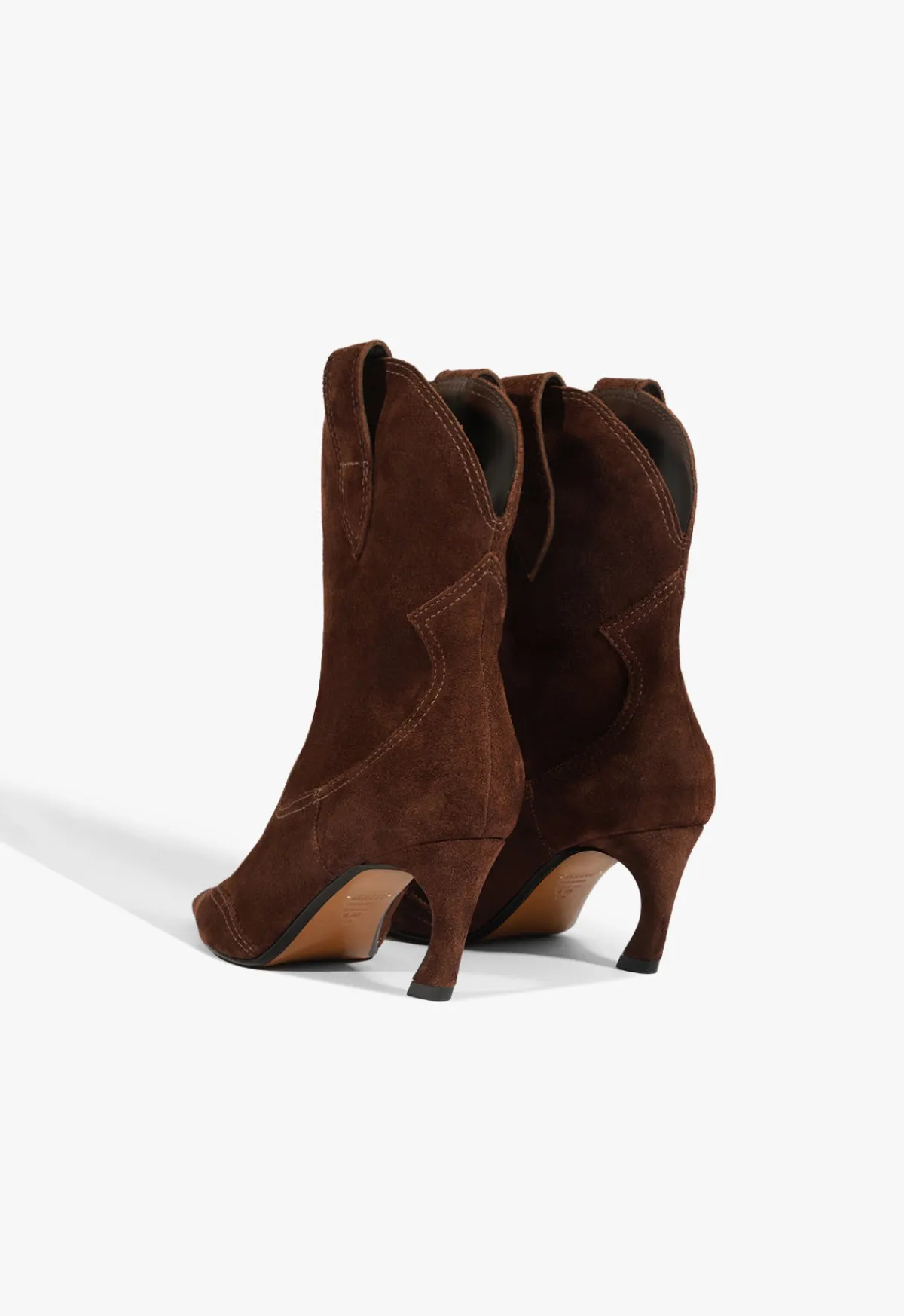 Sale Schutz Maryann Curve West Suede Bootie Chestnut Brown