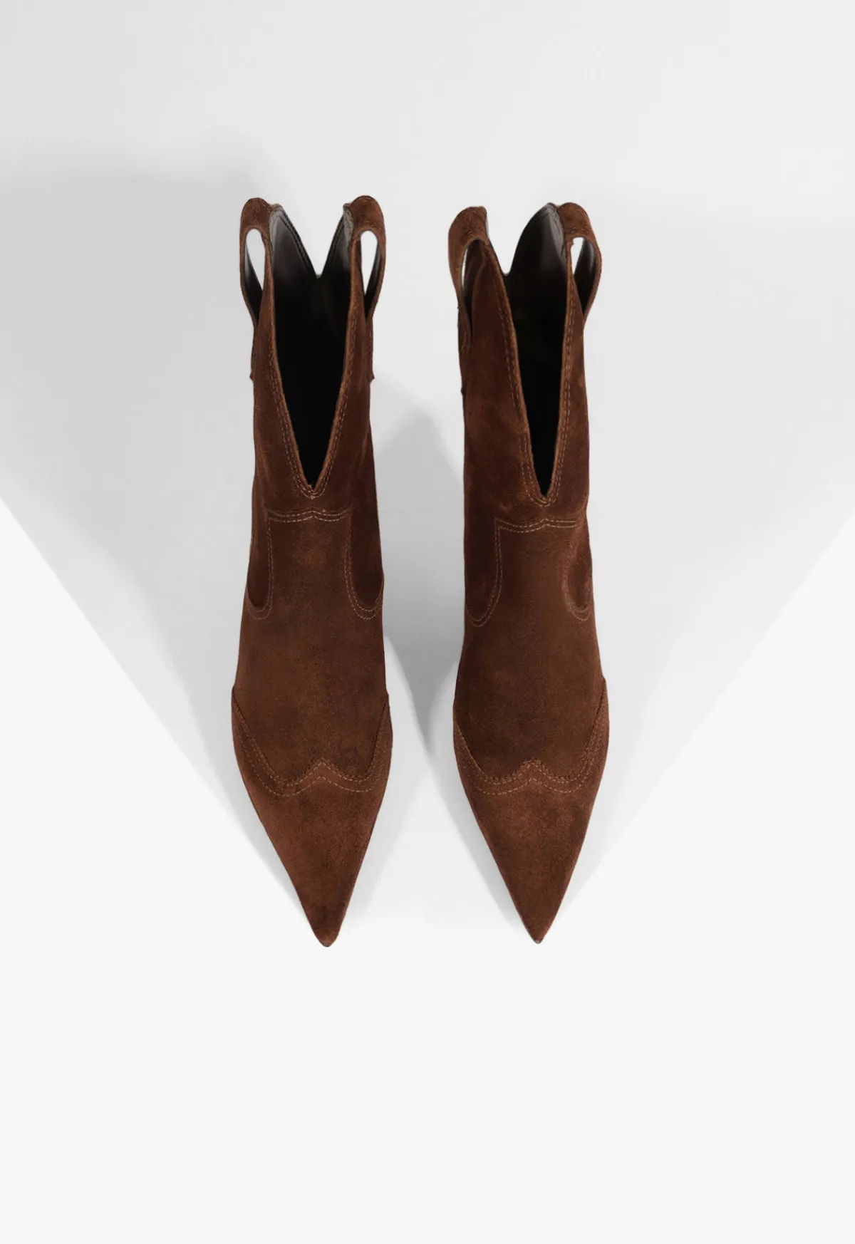 Sale Schutz Maryann Curve West Suede Bootie Chestnut Brown