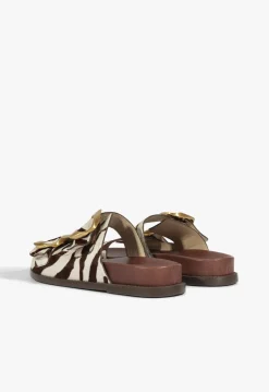 Hot Schutz Olga Animal Print Leather Sporty Sandal Off Brown