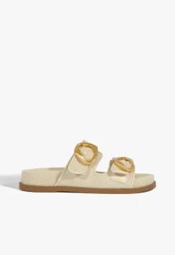 Sale Schutz Olga Linen Sporty Sandal Beige