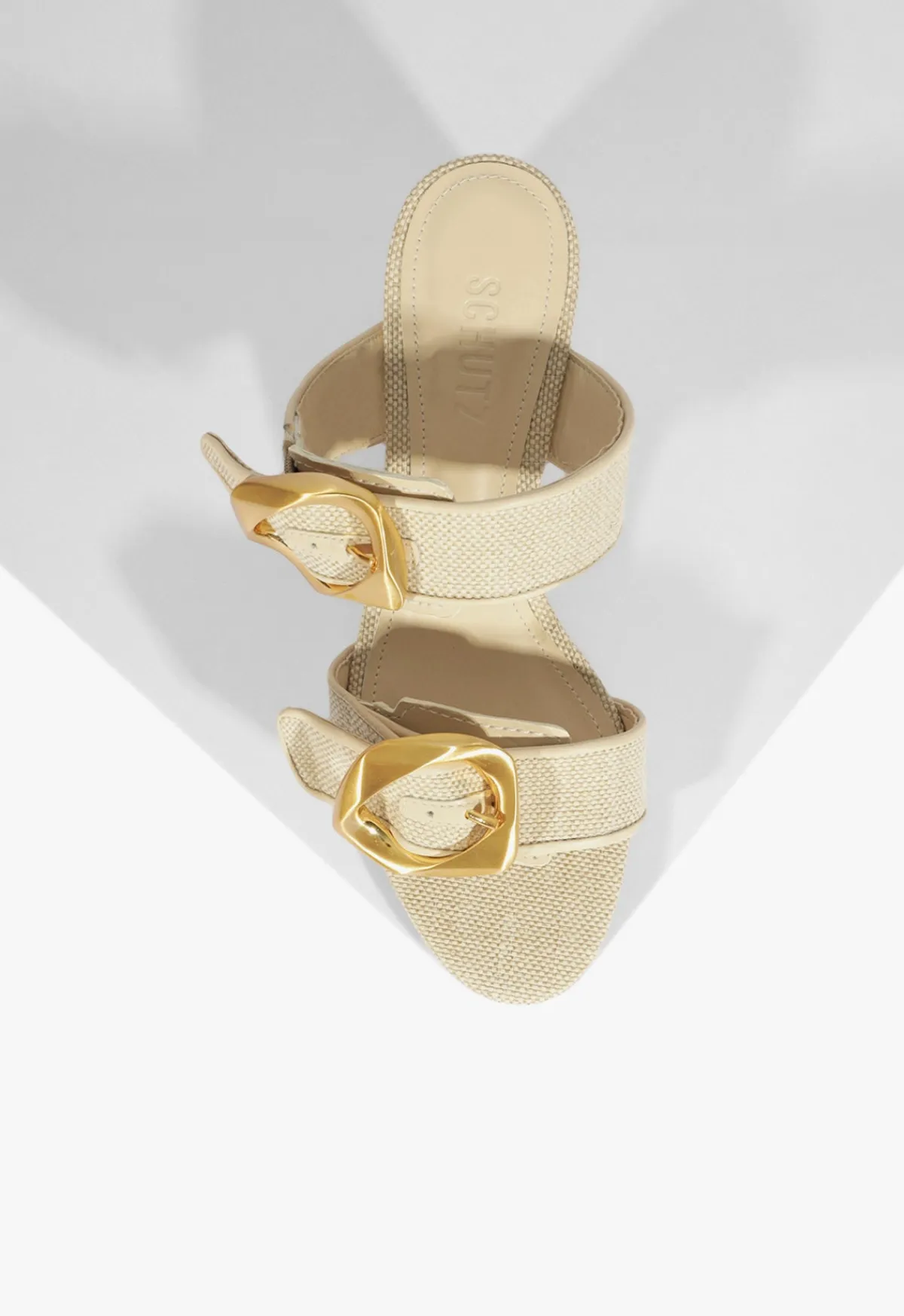 New Schutz Olga Mid Sandal Beige