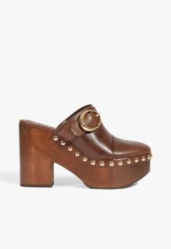 Sale Schutz Piper Leather Pump Chestnut Brown