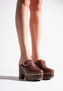 Sale Schutz Piper Leather Pump Chestnut Brown