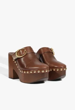 Sale Schutz Piper Leather Pump Chestnut Brown