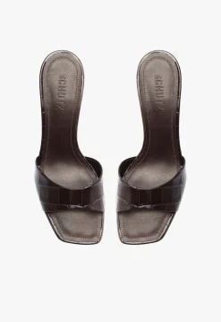 Fashion Schutz Posseni Leather Sandal Dark Brown