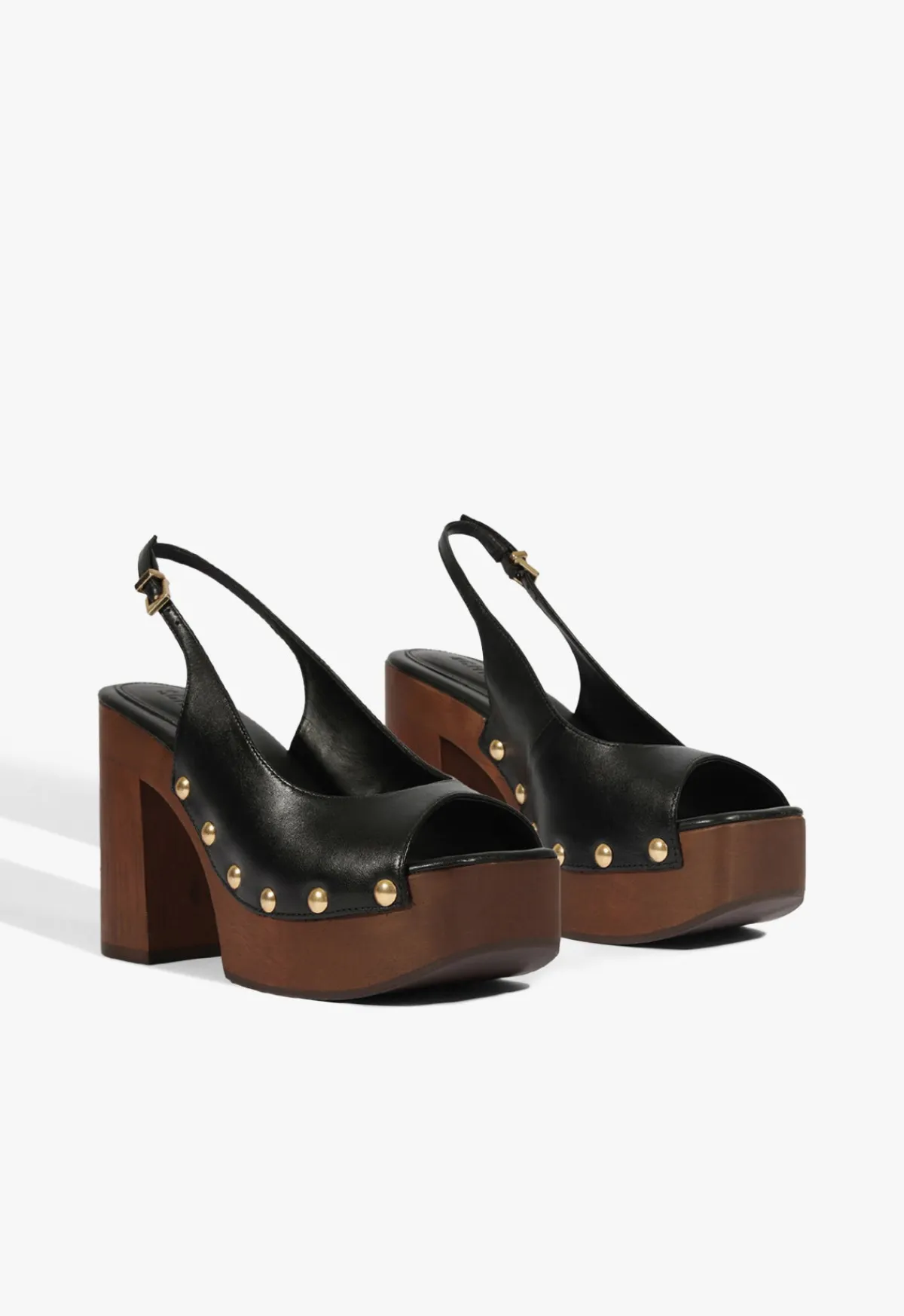 New Schutz Rose Sling Leather Sandal Black