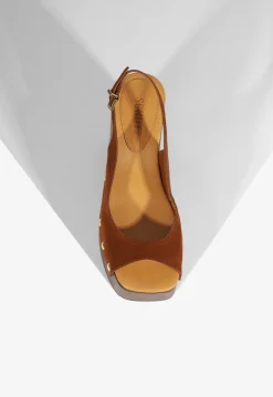 Sale Schutz Rose Sling Platform Sandal Brown