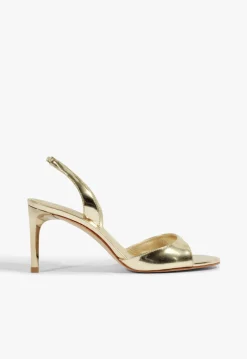 Discount Schutz Scarlett Sling Mid Metallic Sandal Gold