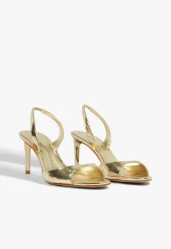 Discount Schutz Scarlett Sling Mid Metallic Sandal Gold