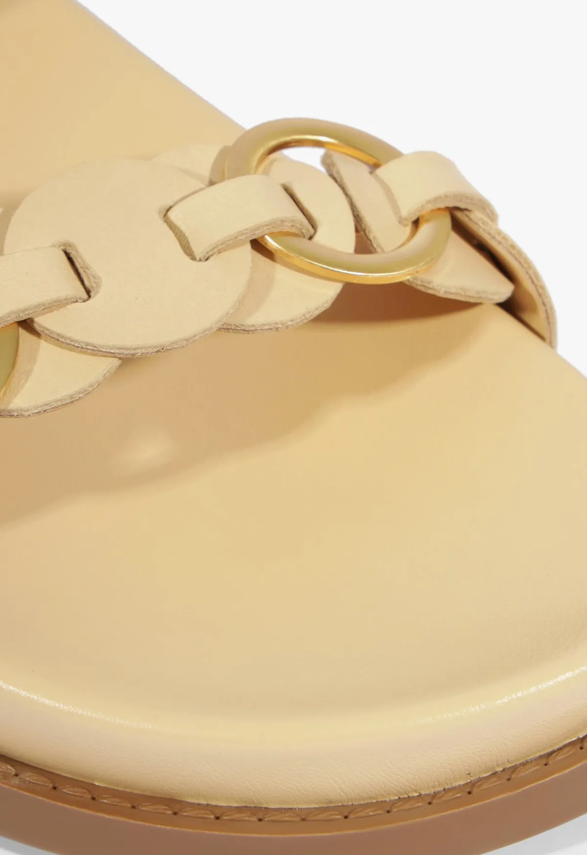 Outlet Schutz Selina Beige Leather Sporty Sandal Natural Nibs