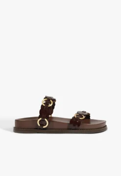 Fashion Schutz Selina Brown Leather Sporty Sandal Root Brown