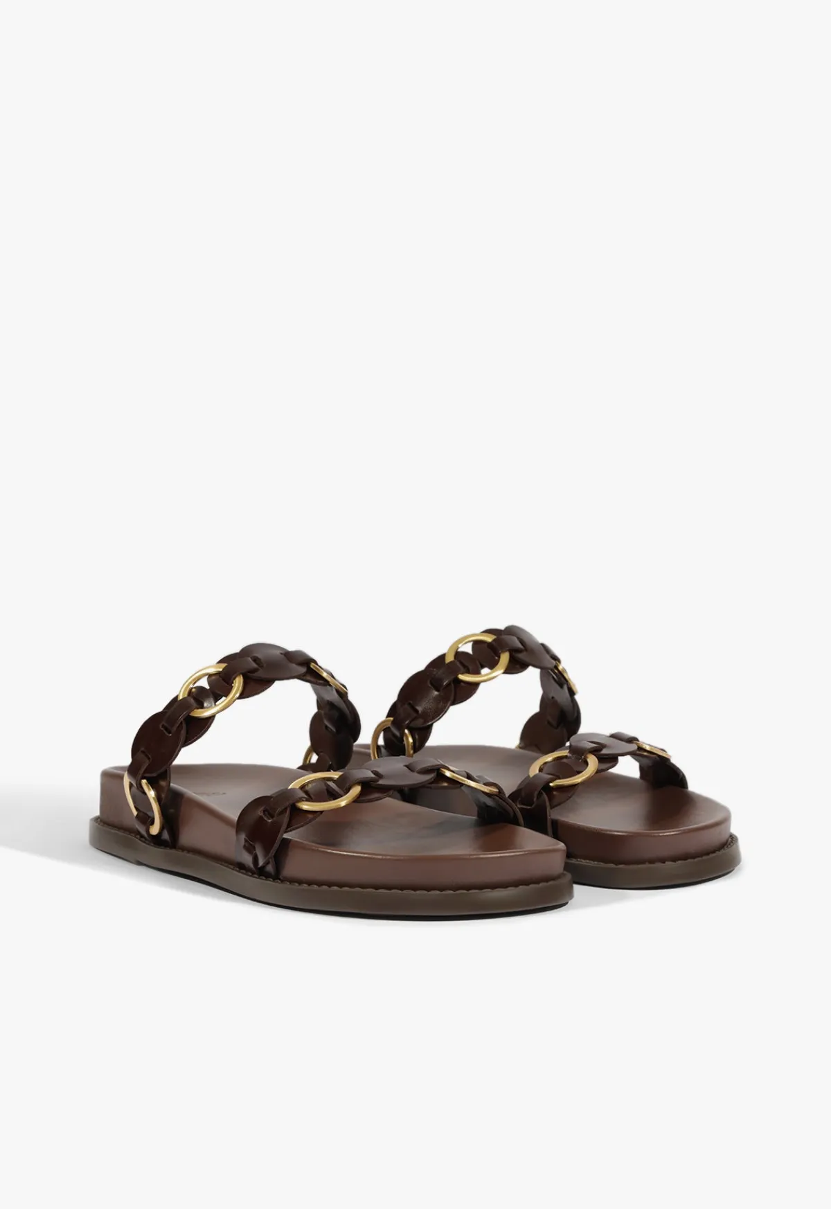 Fashion Schutz Selina Brown Leather Sporty Sandal Root Brown