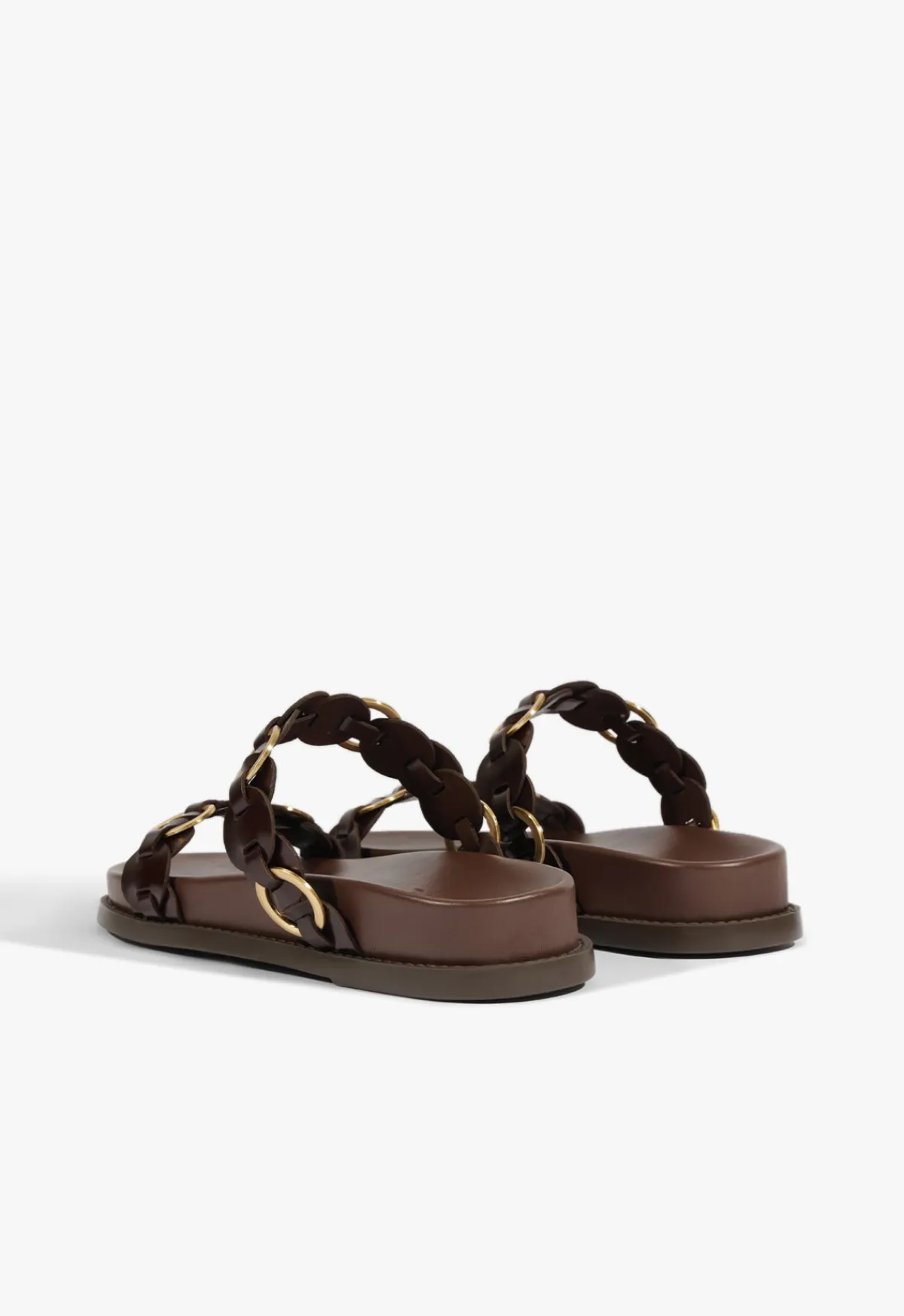 Fashion Schutz Selina Brown Leather Sporty Sandal Root Brown