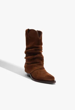 New Schutz Zachy Cloak Suede Boot Brown